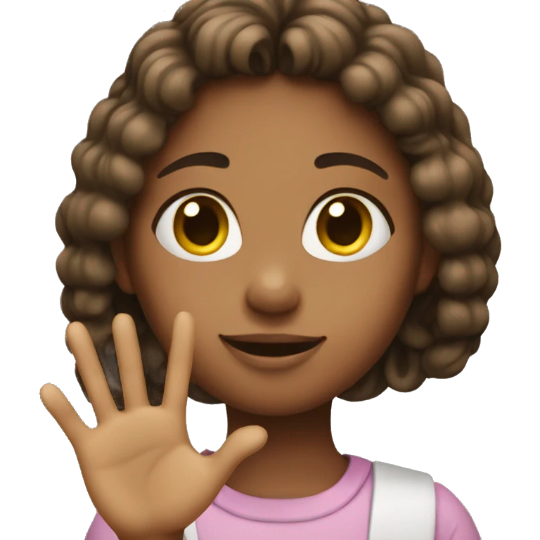 Girl with hand heart emoji