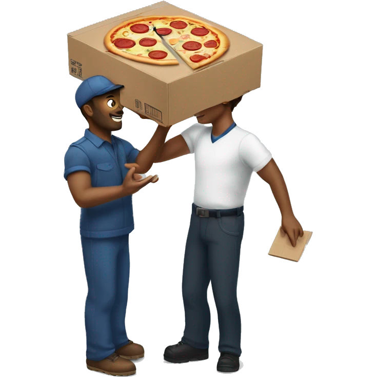 Handing a pizza box back to the pizza delivery person emoji