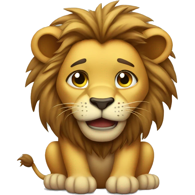 Cute lion holding back tears 🥹  emoji