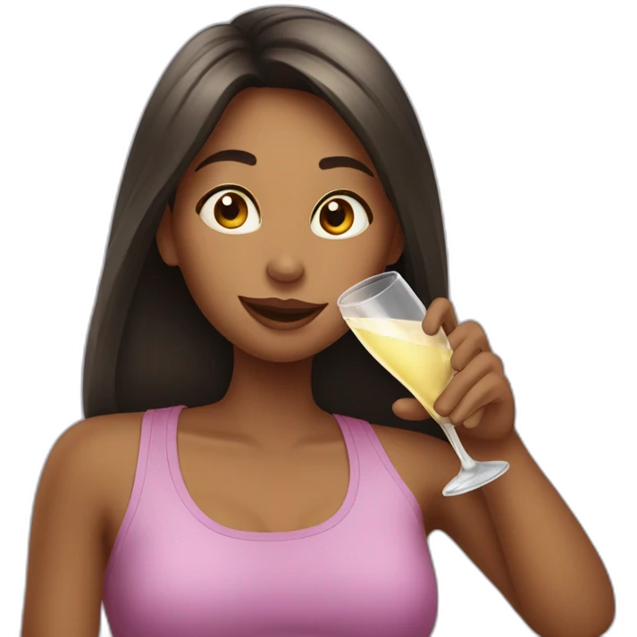 girl drinking shmampagne emoji