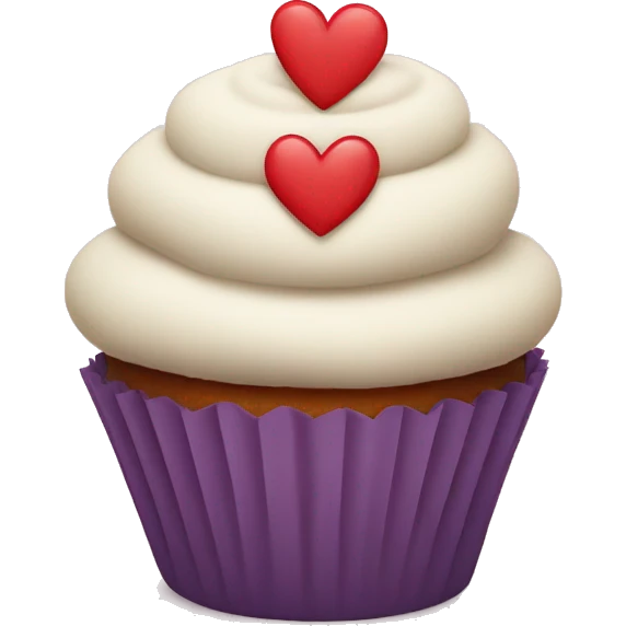 cupcake character with hands shaping a heart emoji