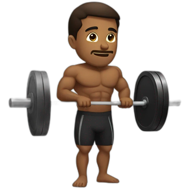 brown guy performing deadlift emoji