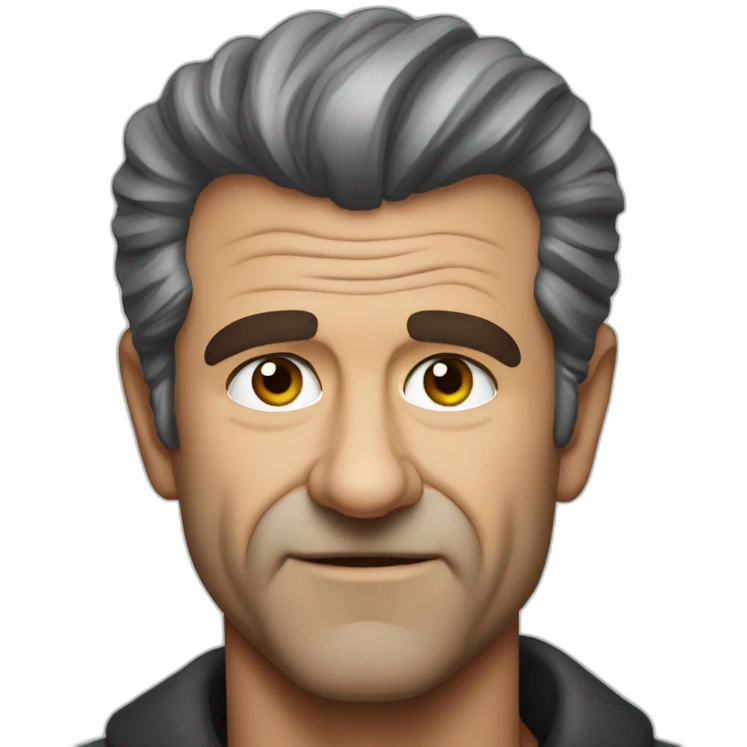 Mel Gibson portrait without smile emoji