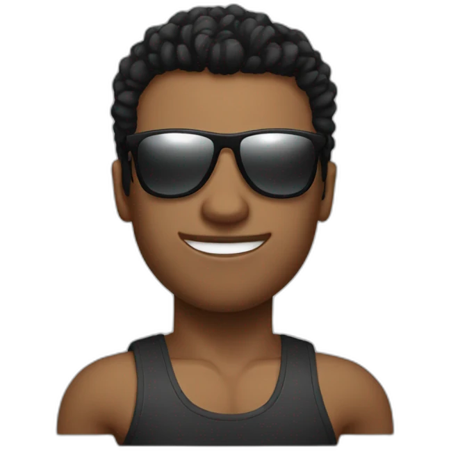 gym bro with sunglasses white skin emoji
