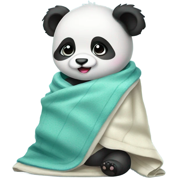 Baby panda with blanket emoji