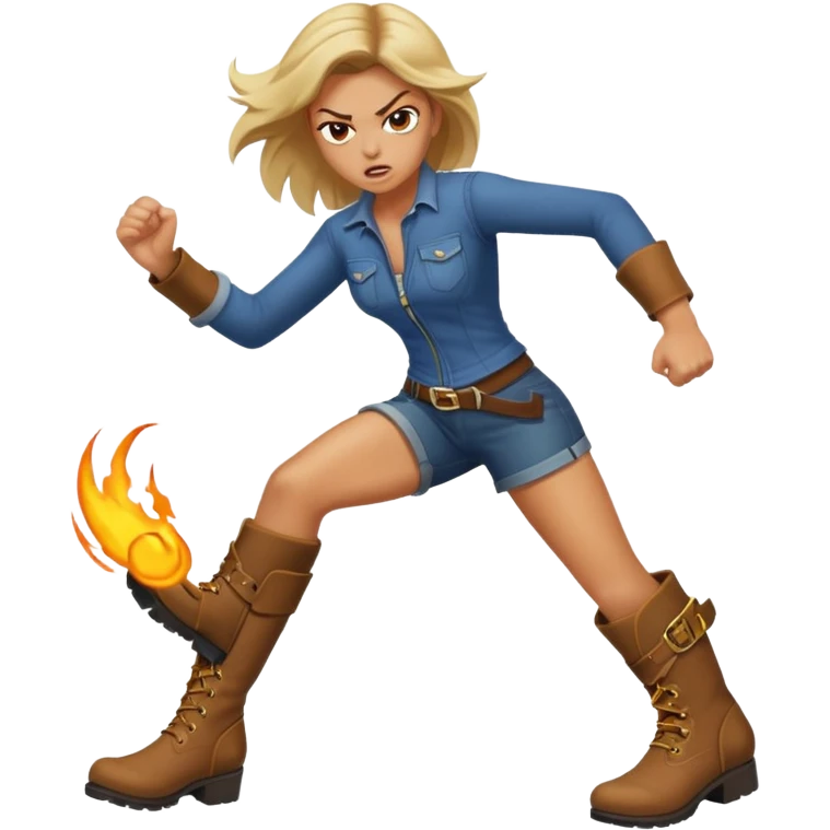 Woman angry kickin emoji