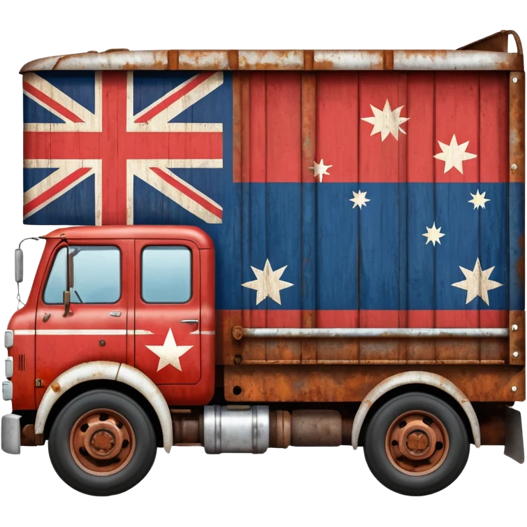 Old Mack truck with Australian flag  printed only on the door emoji