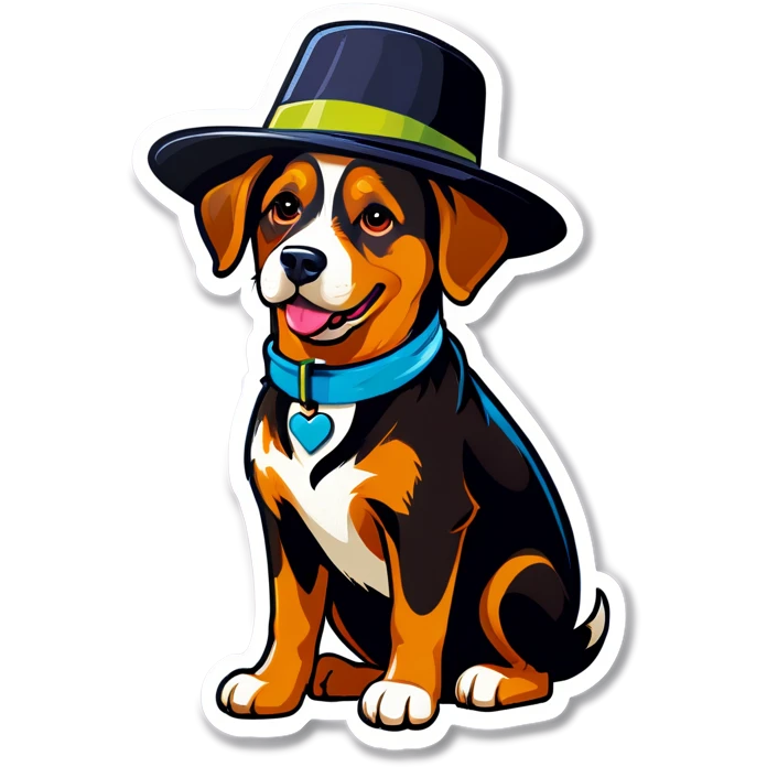A dog with a hat emoji