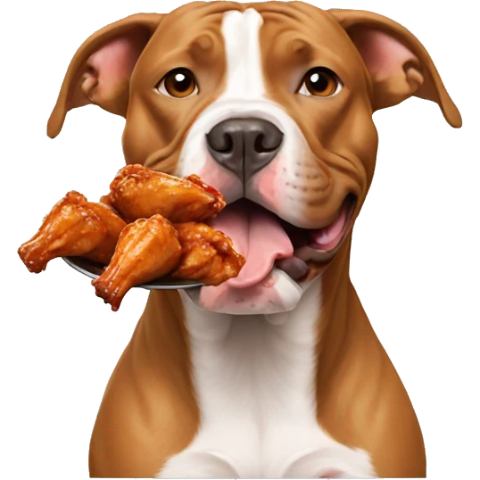 Pitbull eating chicken wings emoji