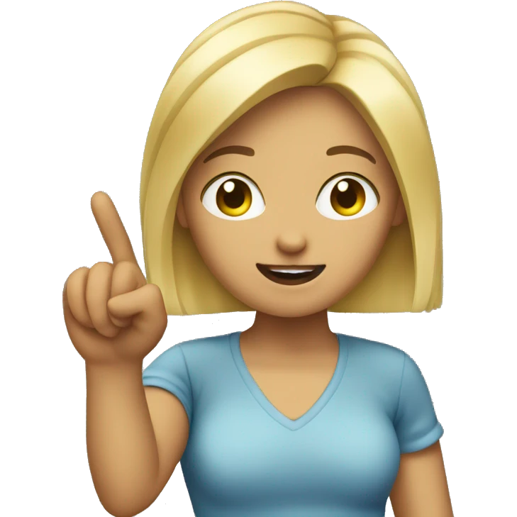 blonde girl pointing finger emoji