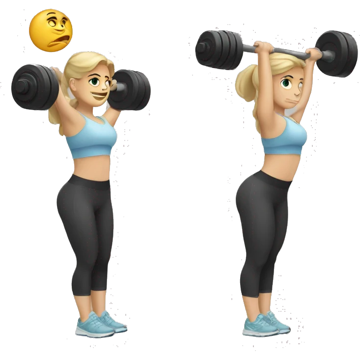 White girl lifting weights emoji