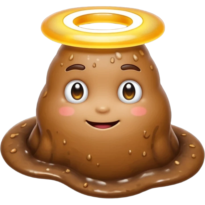 Poop with a halo emoji