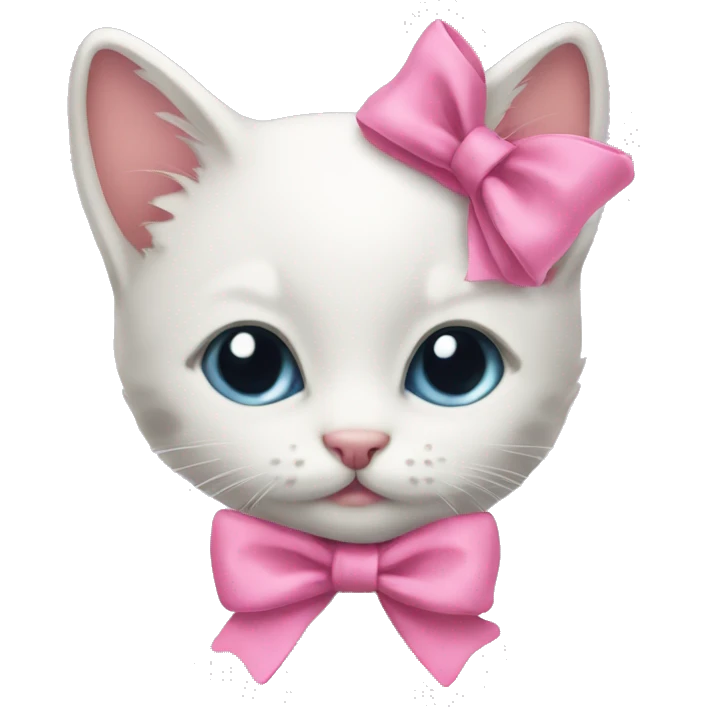 Kitten with a pink bow emoji