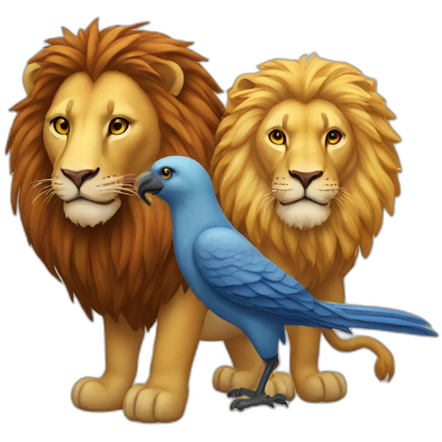Bird and lion emoji