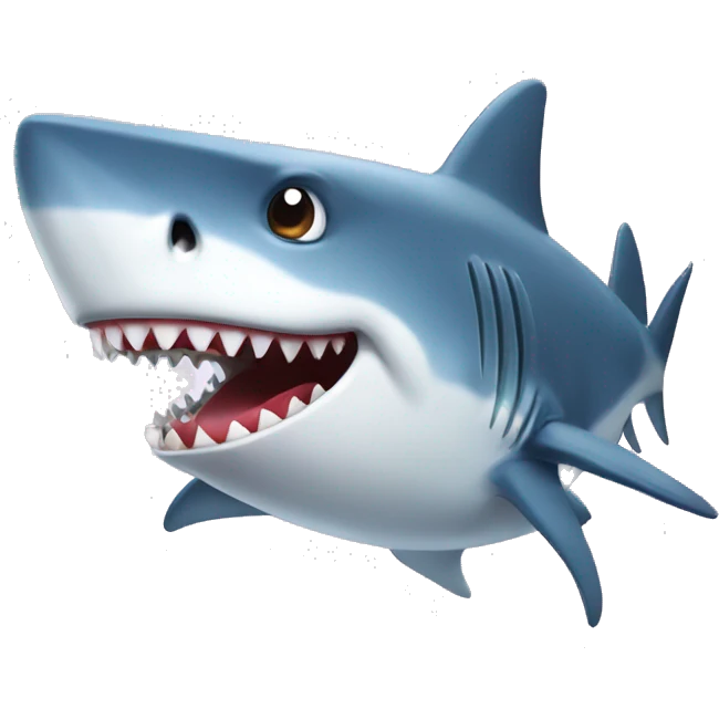 shark with toothbrush emoji