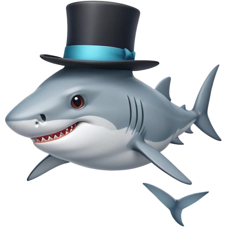 Shark with a top hat emoji