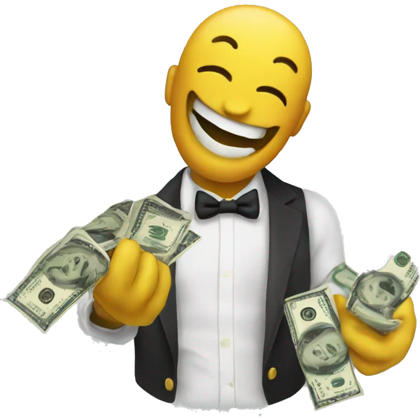 Smiley throwing dollars  emoji