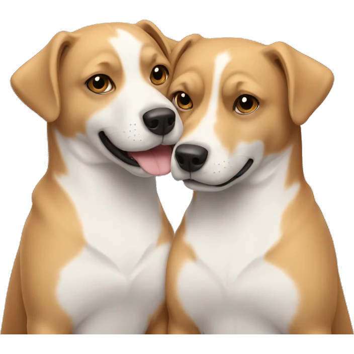 two couple of dogs hugging eachother emoji