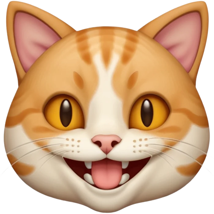 Combine Cat laughing emoji and 😁 this emoji emoji