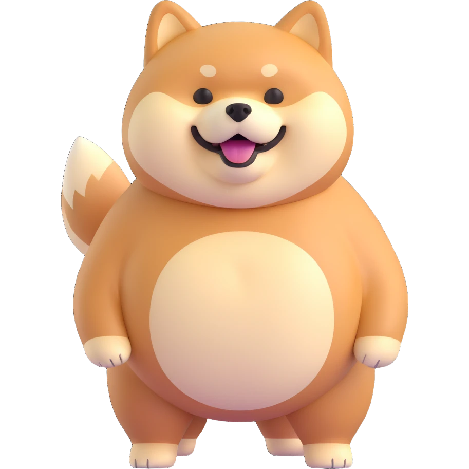 shiba inu standing, fat emoji