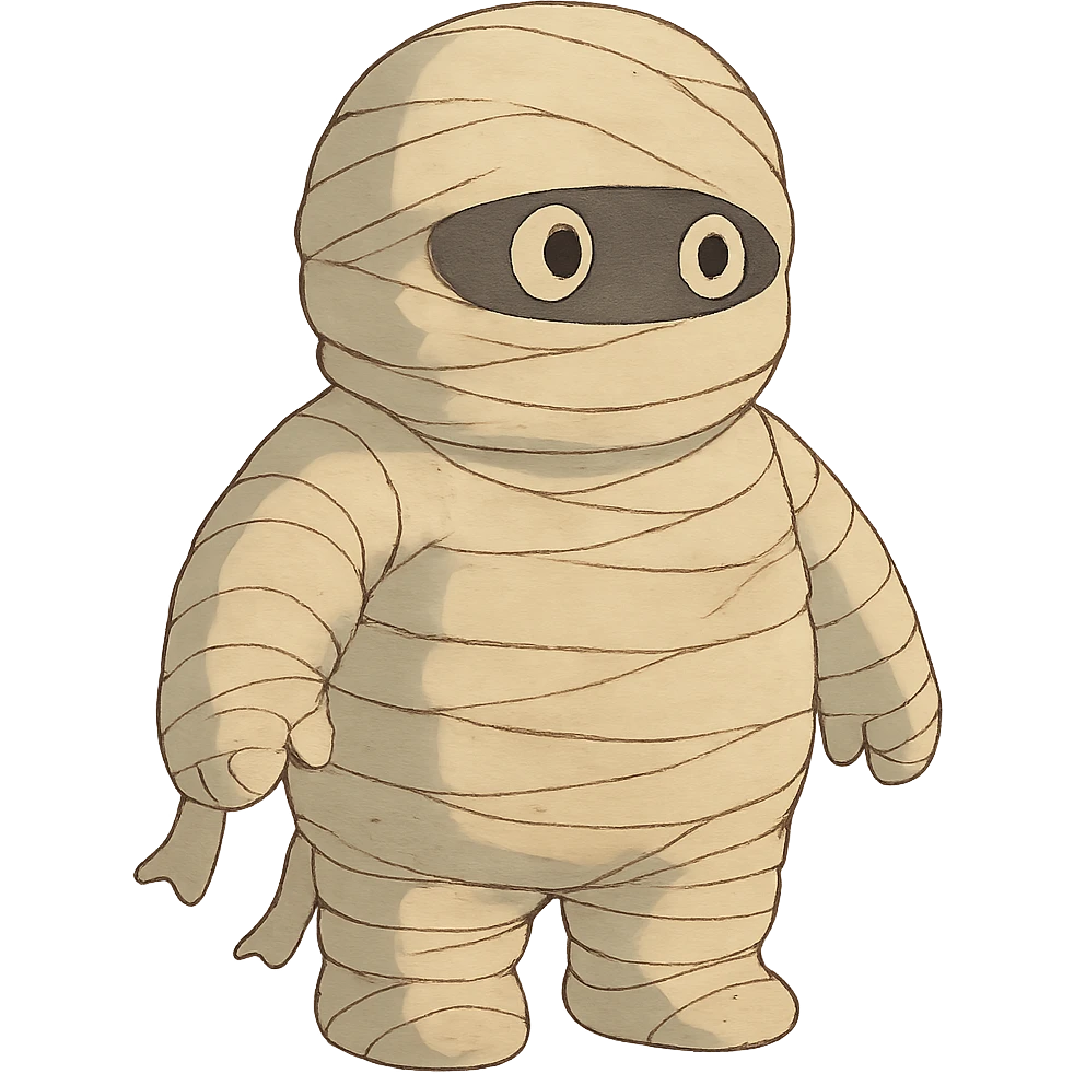 mummy character with soft colors emoji