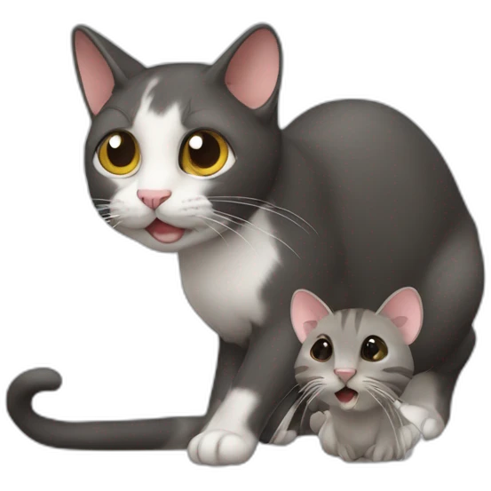cat with rat emoji