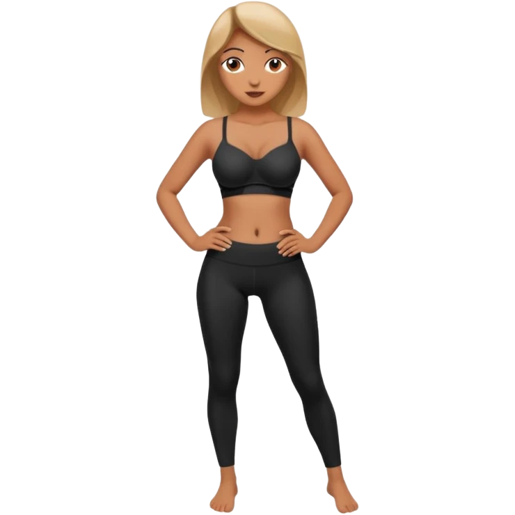 legging brassière noir poitrine nombril femme  emoji
