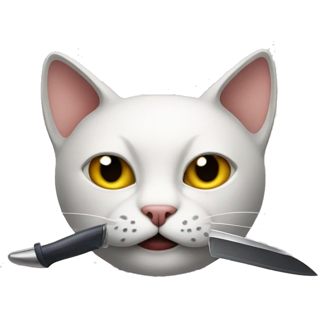 cat with a knife emoji