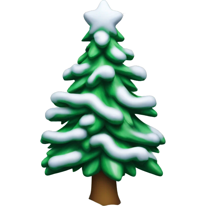 Christmas tree coated in snow emoji