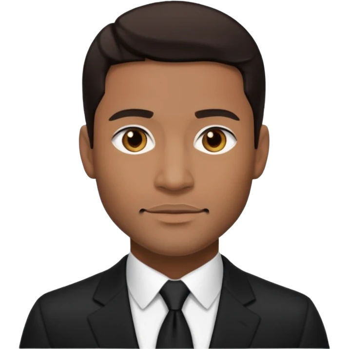Andre Rison (b.1967) with dark brown hair, black suit emoji