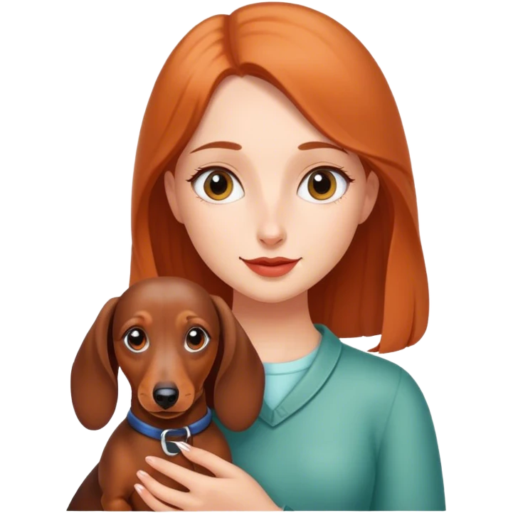 girl with her dachshund emoji