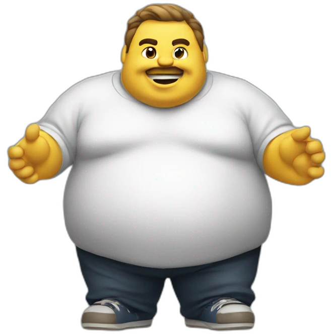 fat gamer waving emoji