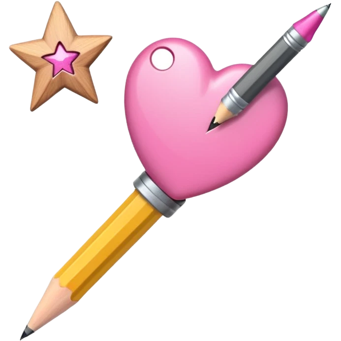 pink heart shooting star effect on end of a emoji