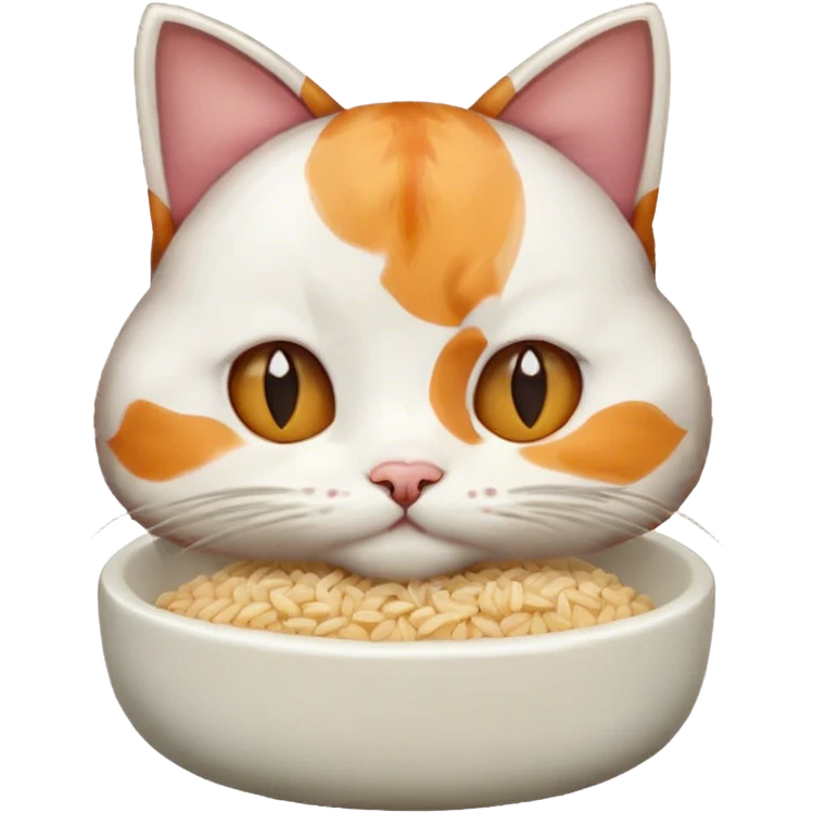 i wanna got a cat eating rice emoji