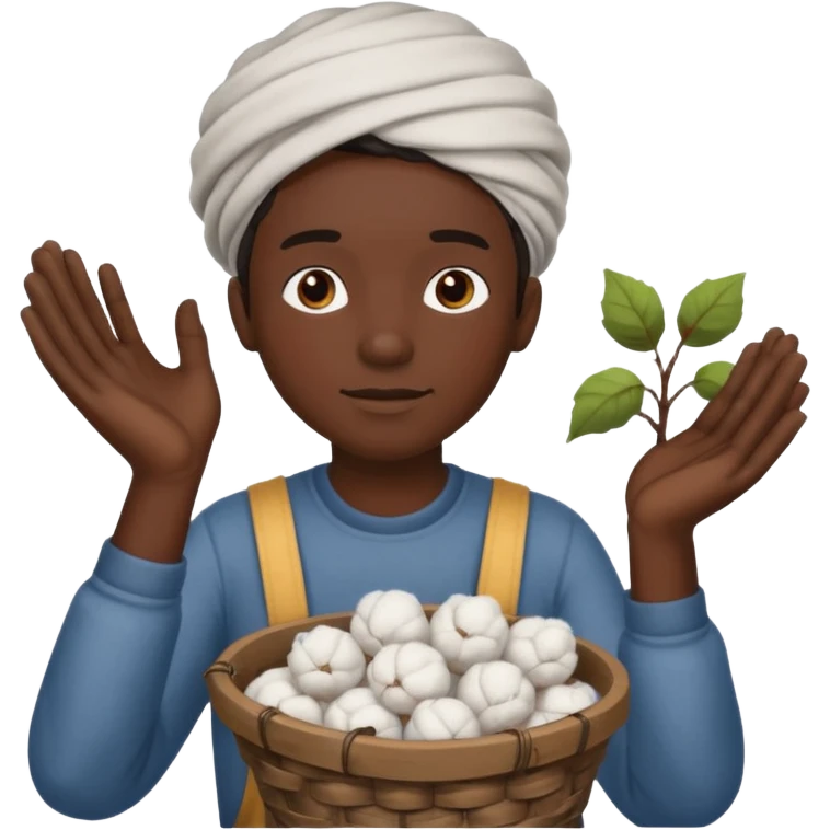 black slave picking cotton emoji