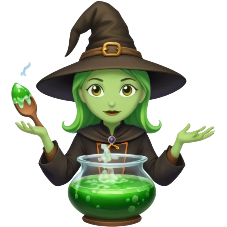 green witch cooking potion emoji
