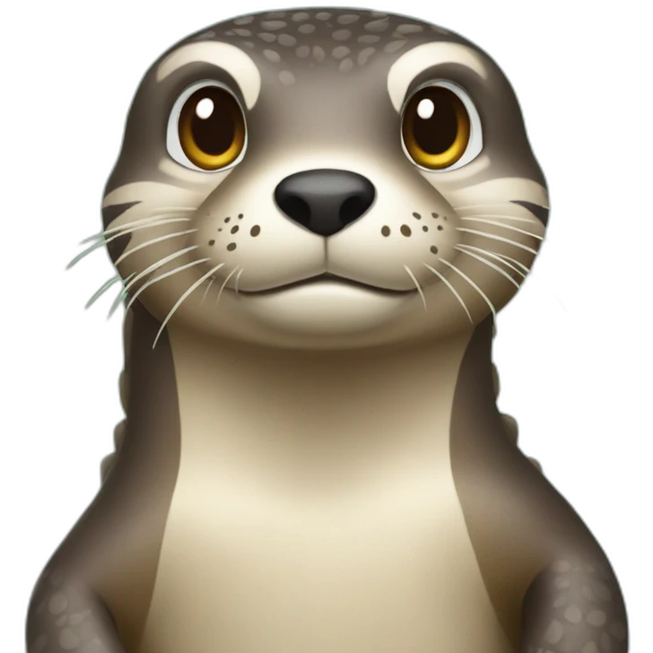 Loutre sur dinosaure emoji