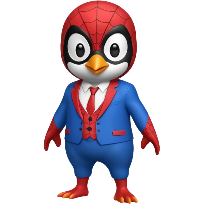 Penguin spiderman without a cape emoji