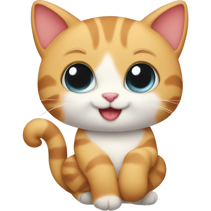 Cats making heart shape with tails emoji
