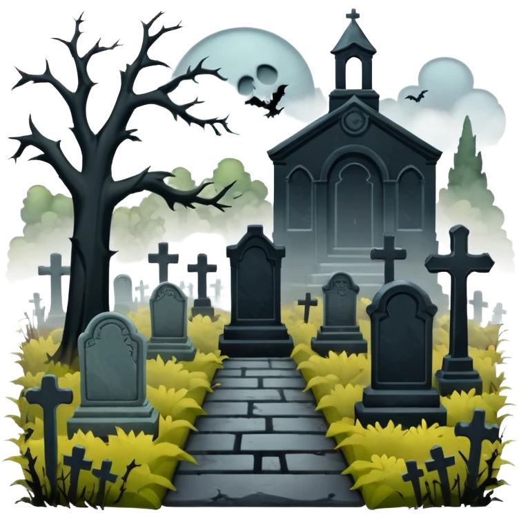 scary cemetery emoji