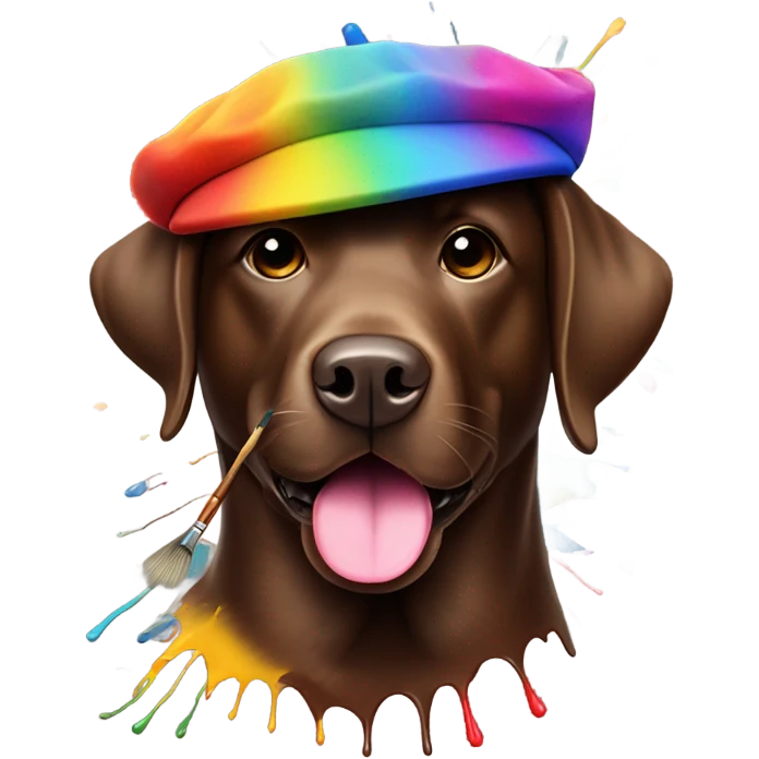 Chocolate lab artist emoji
