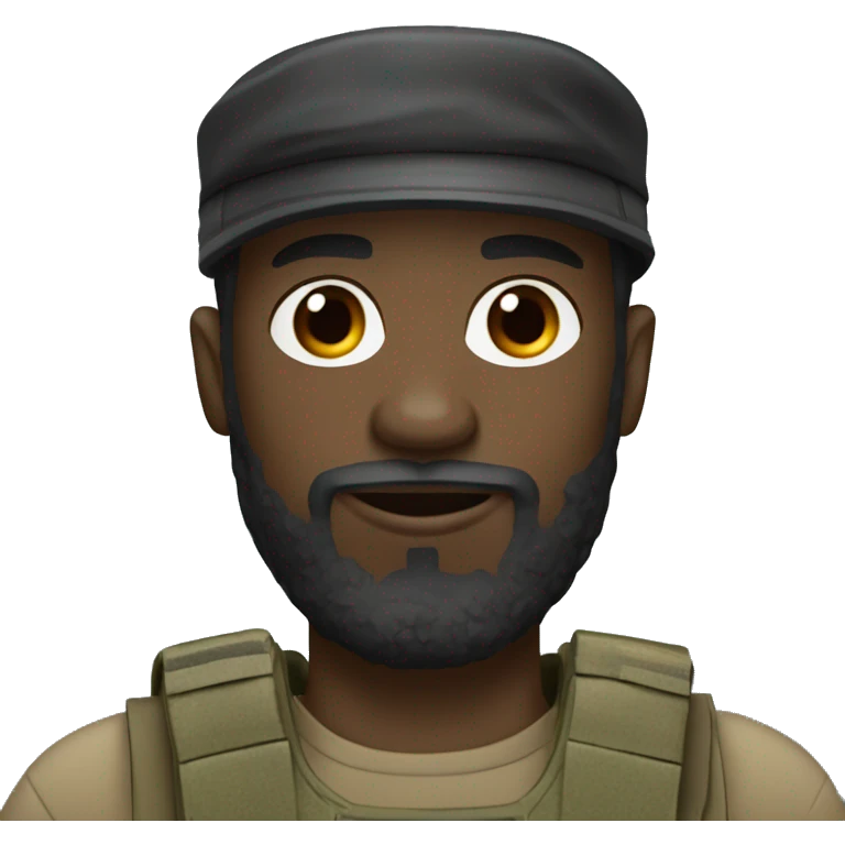 soldier black man with beard rifle emoji