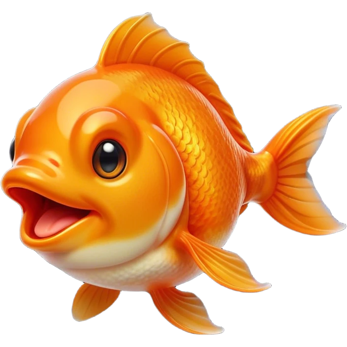 Cinematic Cute Yawning Orange Goldfish Portrait Emoji, Head tilted slightly with a dramatic, wide-open yawn, showcasing a smooth, vibrant orange body with flowing fins, eyes barely open in drowsy contentment, Simplified yet irresistibly adorable features, highly detailed, glowing with a soft, cozy glow, high shine, relaxed yet expressive, stylized with a touch of whimsy, bright and endearing, soft glowing outline, capturing the essence of a sleepy yet affectionate goldfish, so drowsy it feels like it could float out of the screen and curl up for a nap! emoji