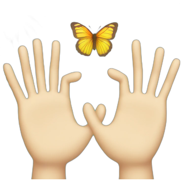 Palms up together with Butterfly emoji