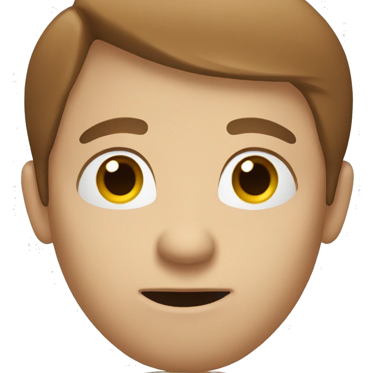 White thinking face with brown hair and finger on nose. emoji