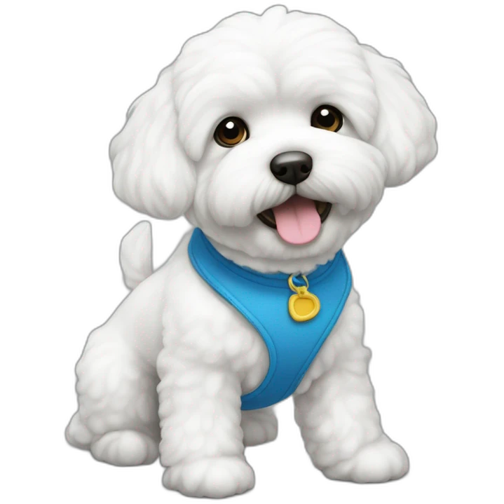 bichon harnais bleu emoji
