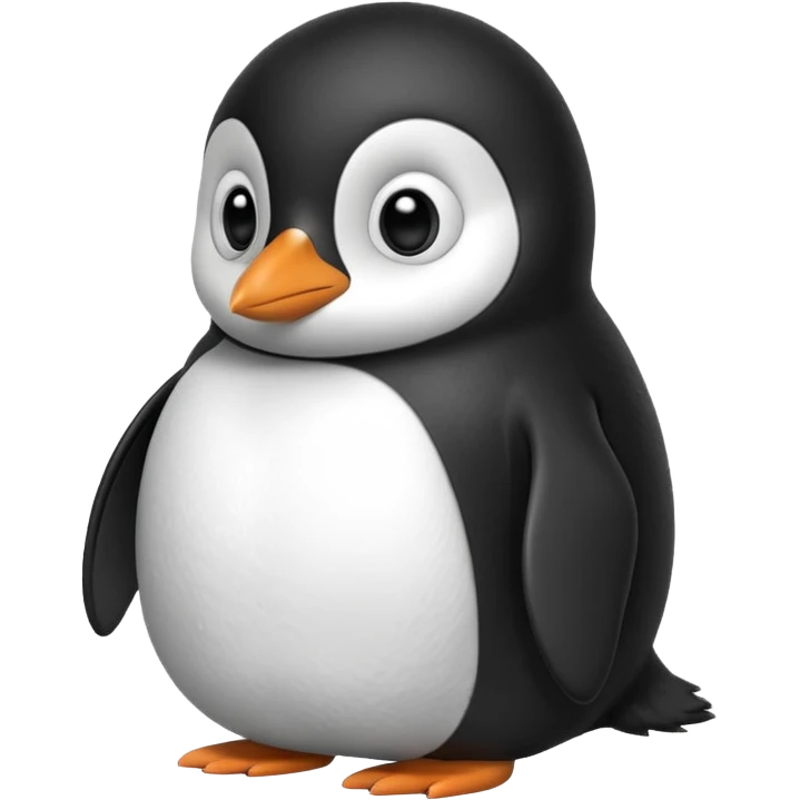penguin side slightly side ways eyes facing forward suspiciously and funny emoji