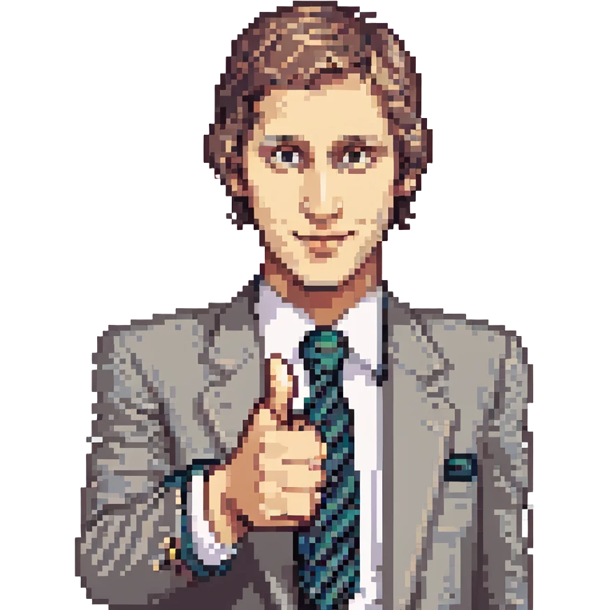 Bobby Fischer giving a thumbs up emoji