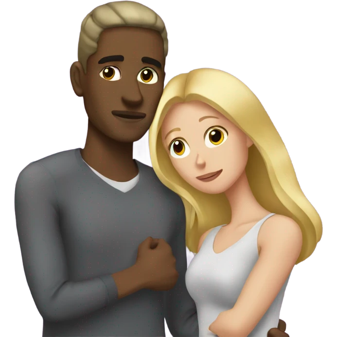 Black male breaking up with blonde female  emoji