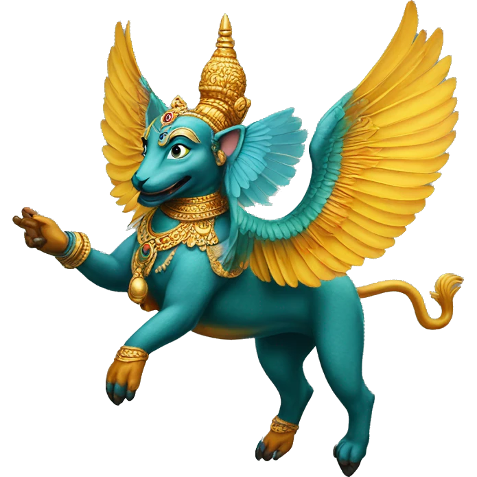 Vishnu flying on Garuda emoji
